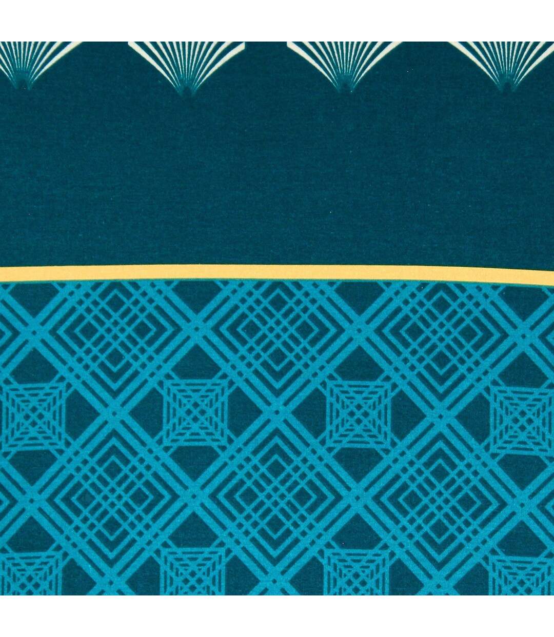Drap plat 280x310 cm coton TALISMAN bleu Paon