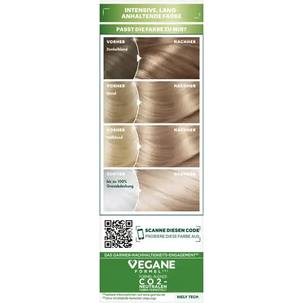 Ultra Crème Dauerhafte Pflege-Haarfarbe 8N Nude Natürliches Blond
