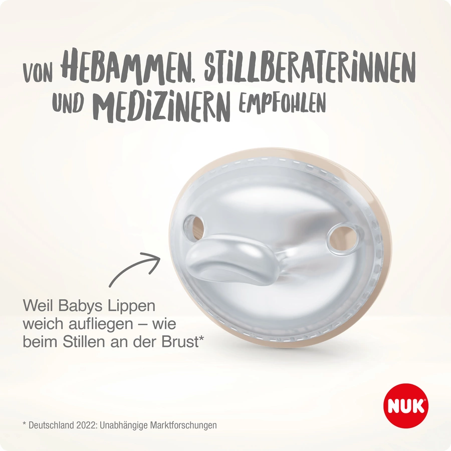 NUK Schnuller MommyFeel, 0-9 Monate, rotbeige 4 Stück