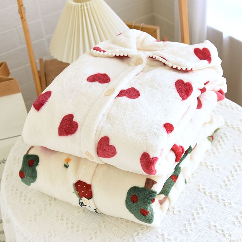 molpes - Fleece pyjamajas met patroon en zakdetail