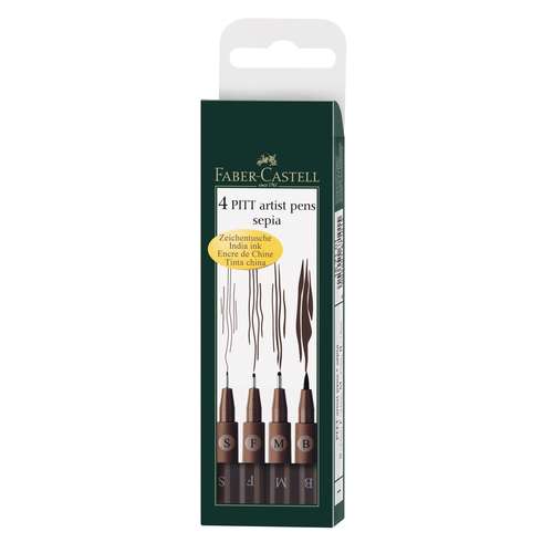 FABER-CASTELL PITT Artist Pen Tuschestifte, 4er Sets