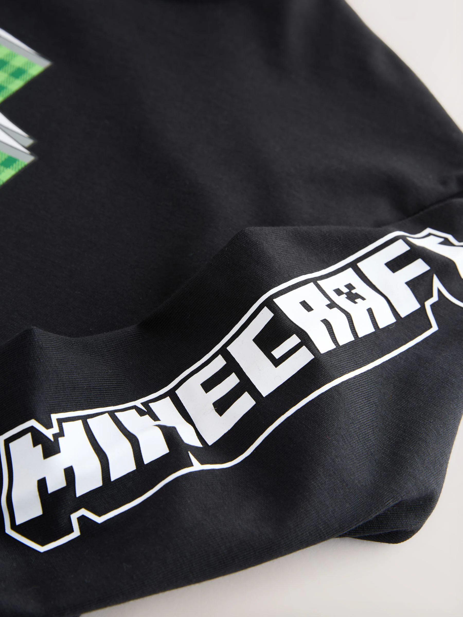 Zwart Minecraft - Kerst-T-shirt met lange mouwen (3-16jr)