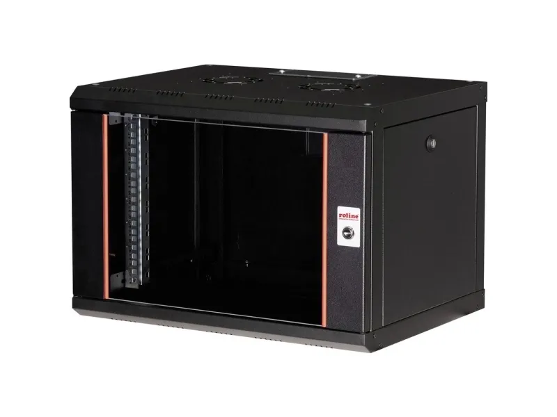 ROLINE 26.21.0170, Vægmonteret stativ, 7U, Nøglelås, Rack skinner, 14,5 kg, Sort