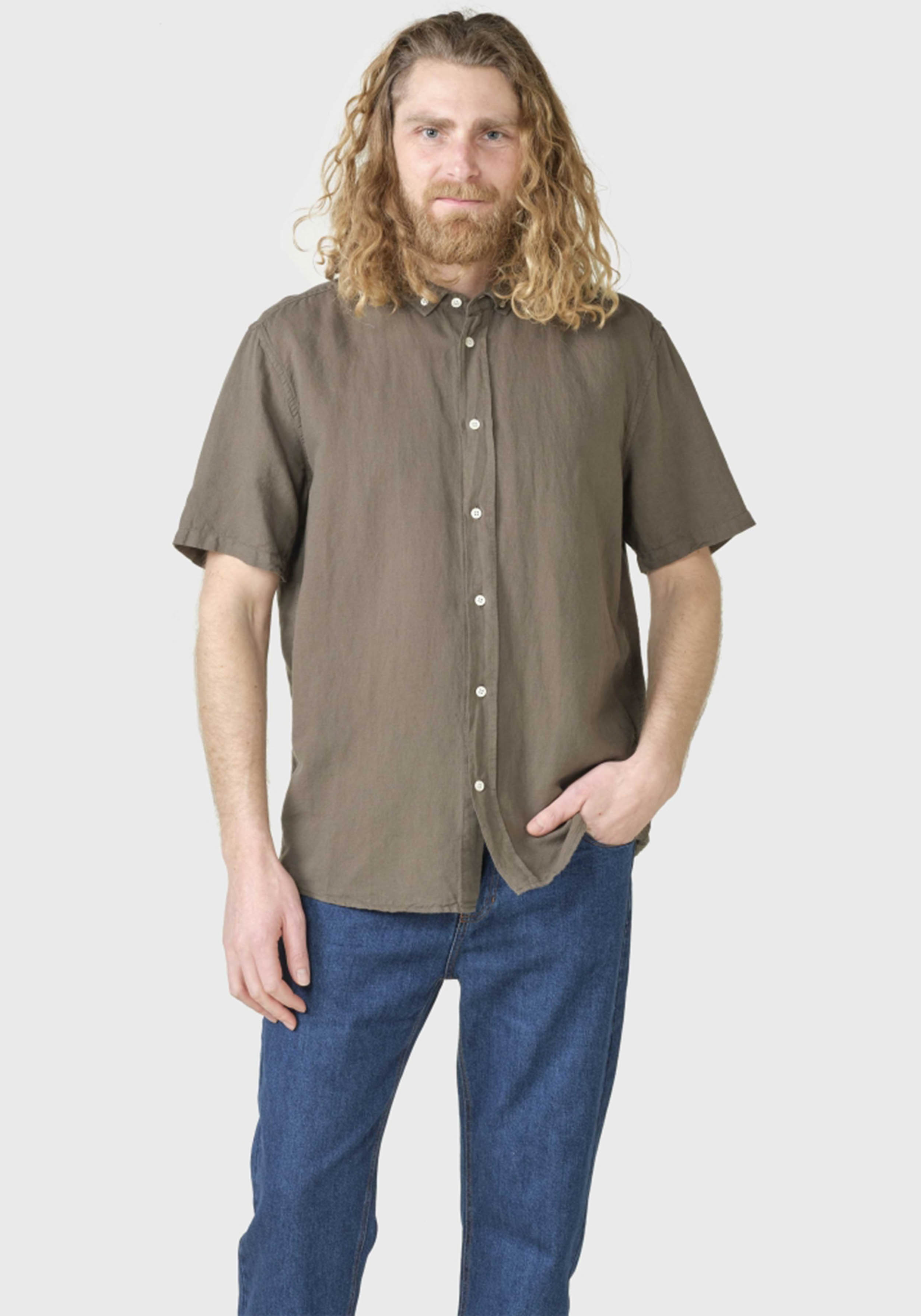 Klitmøller Collective Leinenhemd Mikkel Linen Shirt Taupe