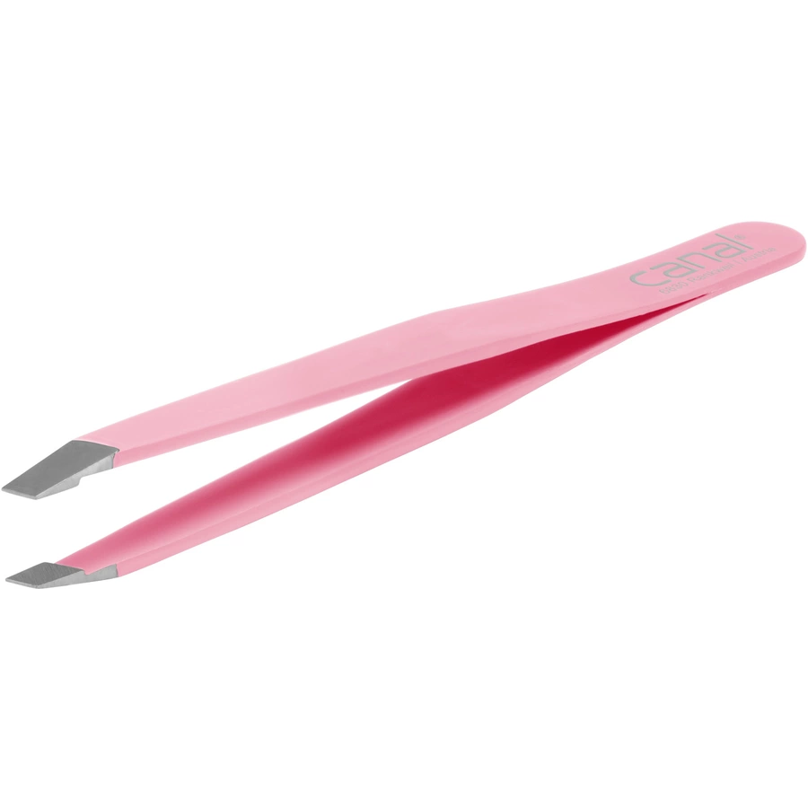 canal® Haarpinzette schräg, hellrosa rostfrei 9 cm
