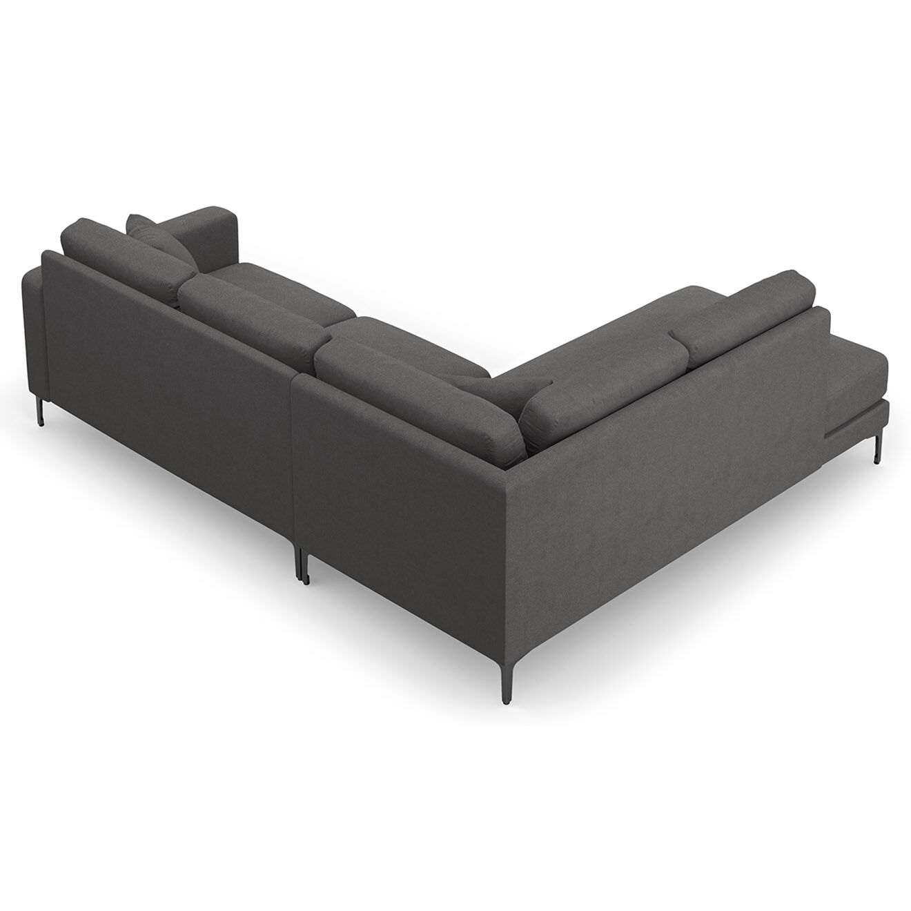 Mazzini Sofas Canapé d'angle Gauche Venus 5 Places gris foncé - 254x185x90 cm