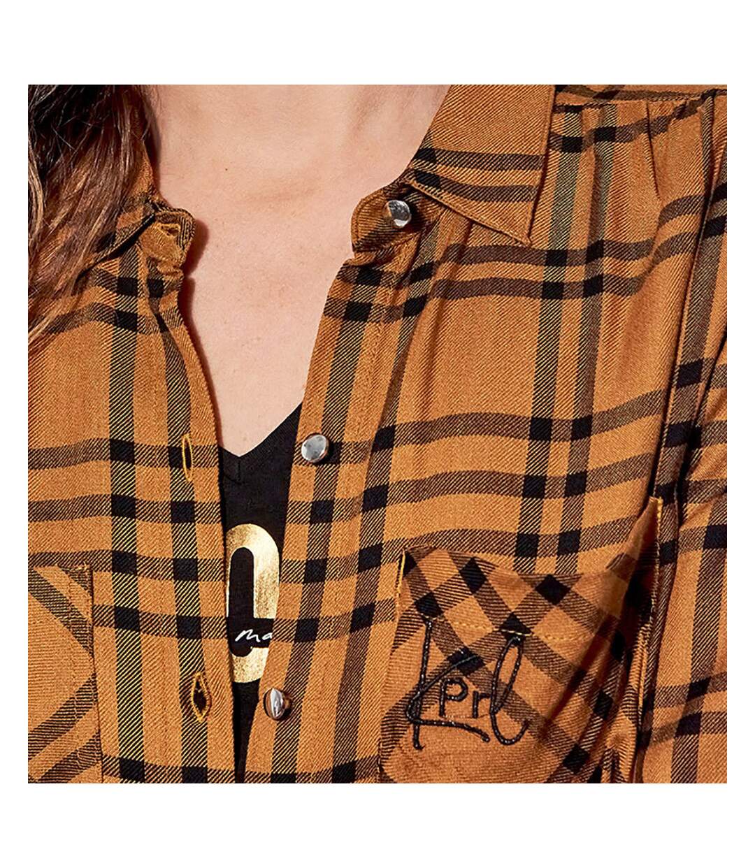 Chemise Marron à carreaux Femme Kaporal Vinz