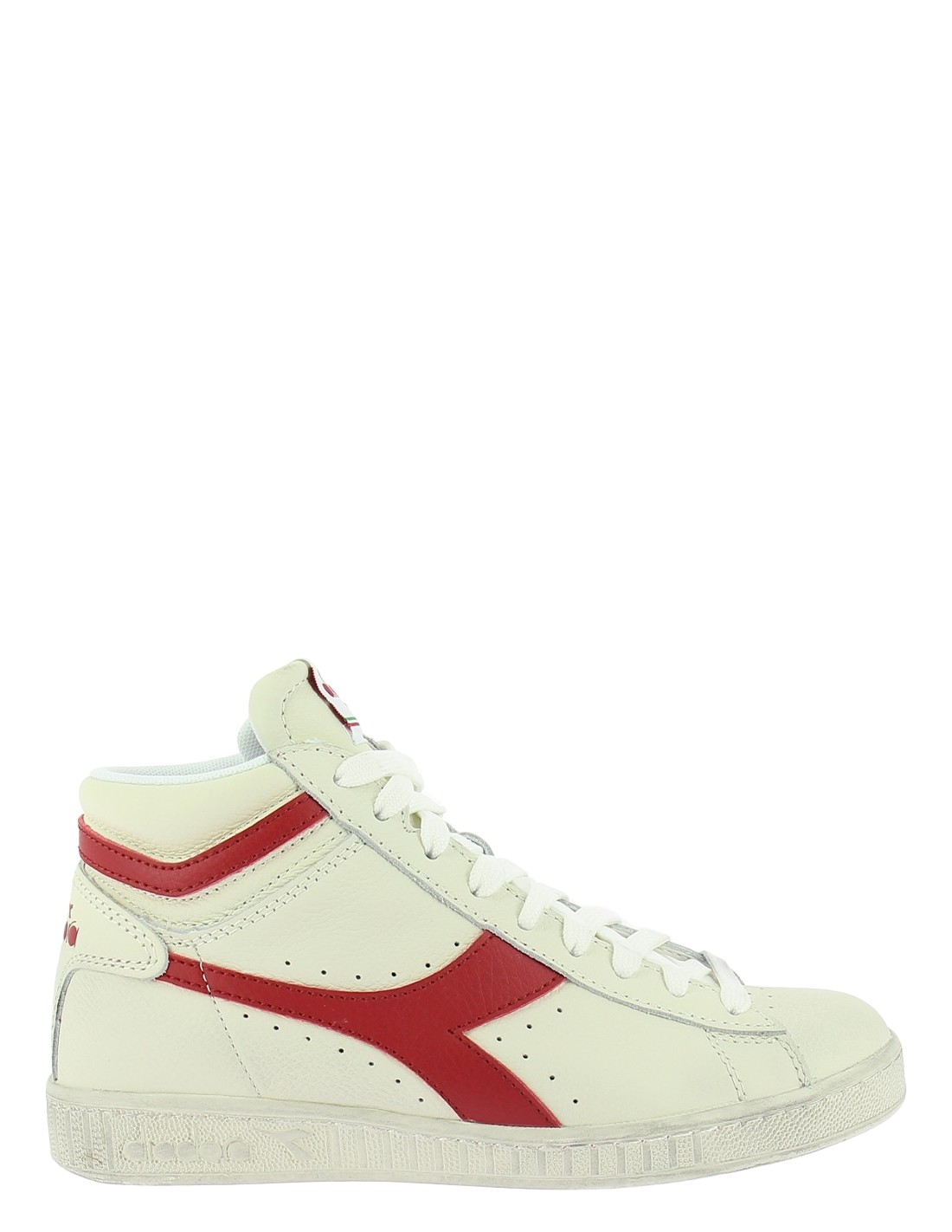 diadora Sneakers montantes mixte game l hi waxed cuir blanc/rouge