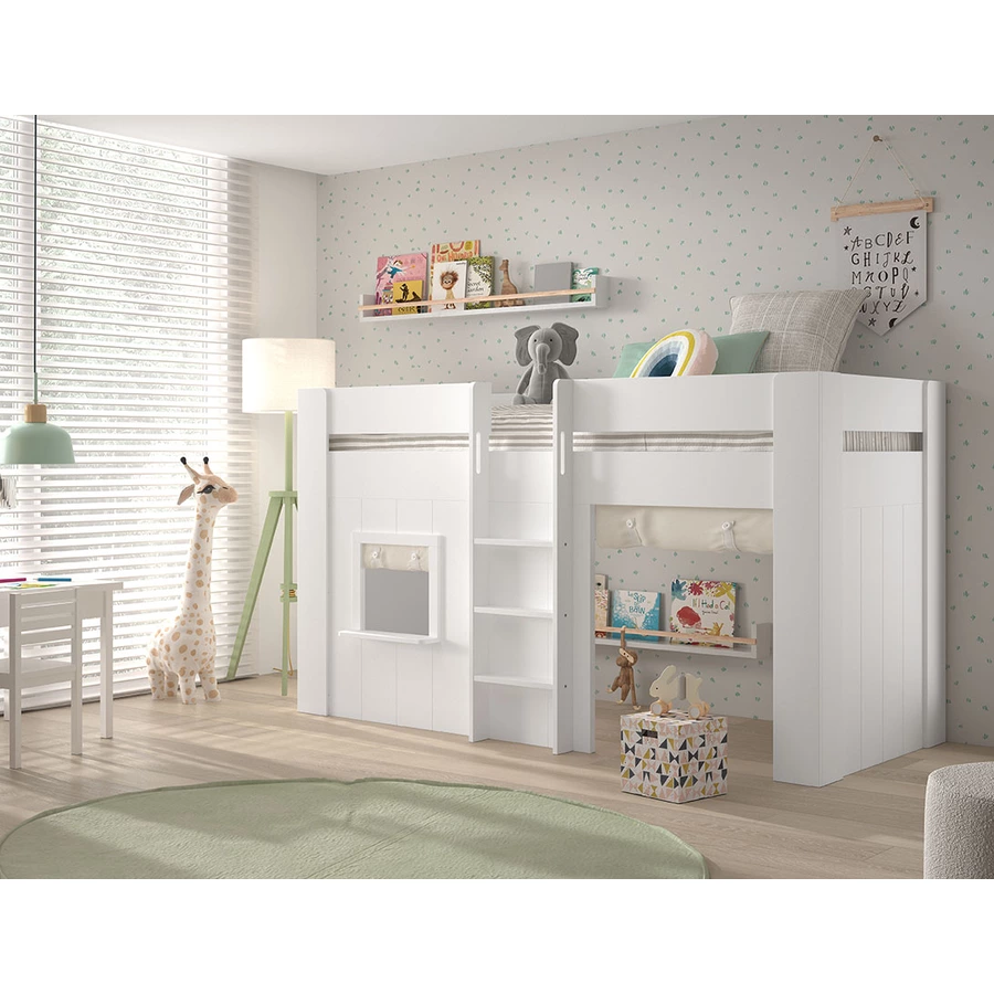 VIPACK Spielbett RENO 90 x 200 cm creme-weiß