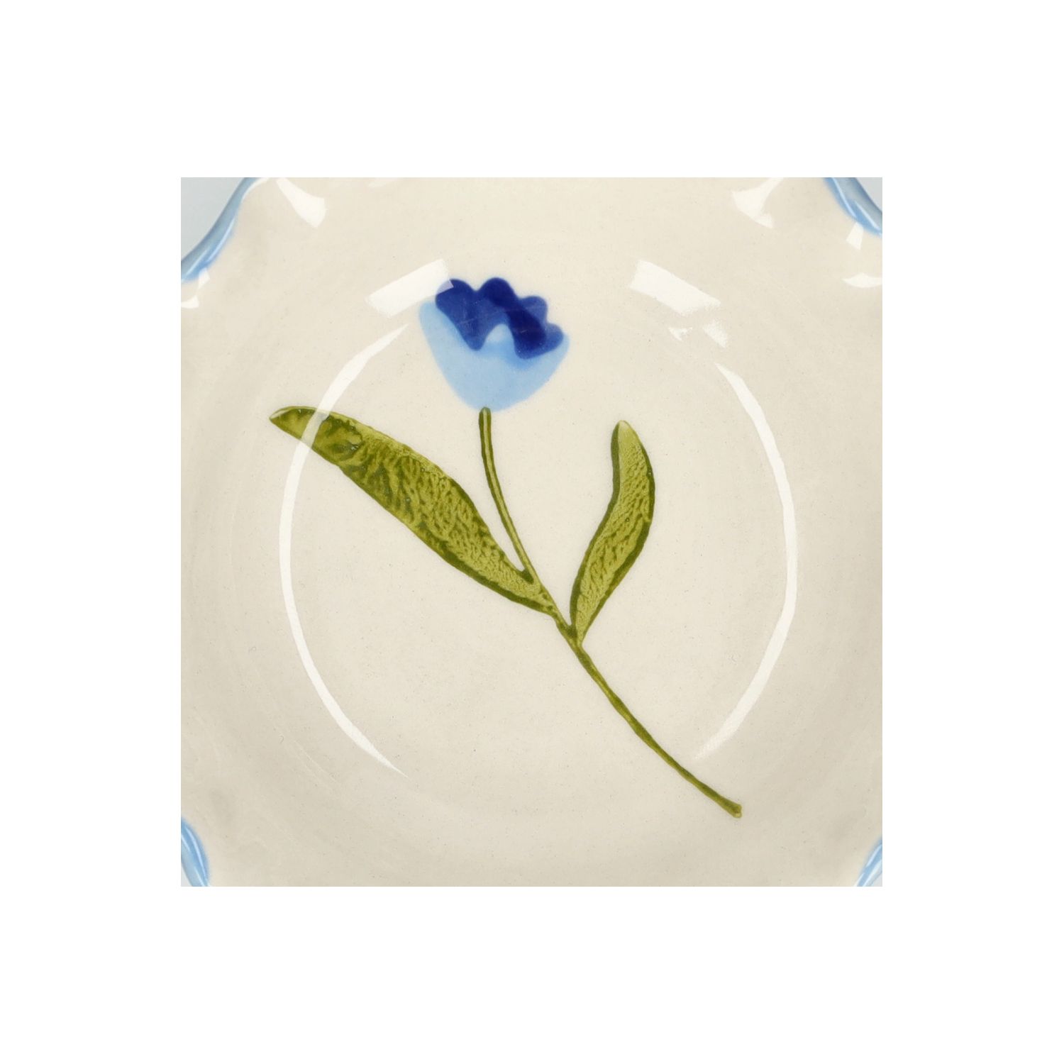 Schaaltje, steengoed, blauwe tulp, Ø 9 cm