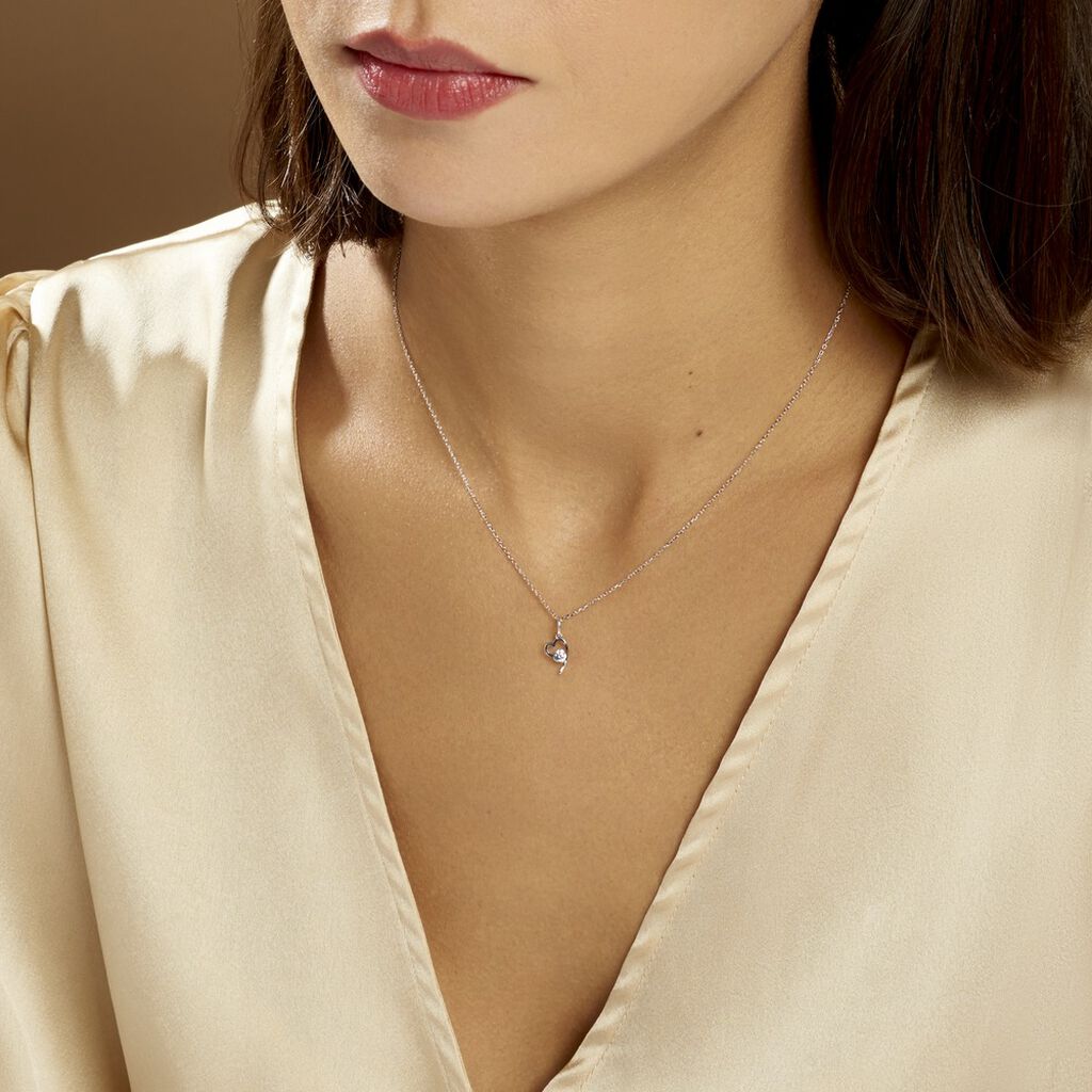 Collier Romance Or Blanc Oxyde De Zirconium