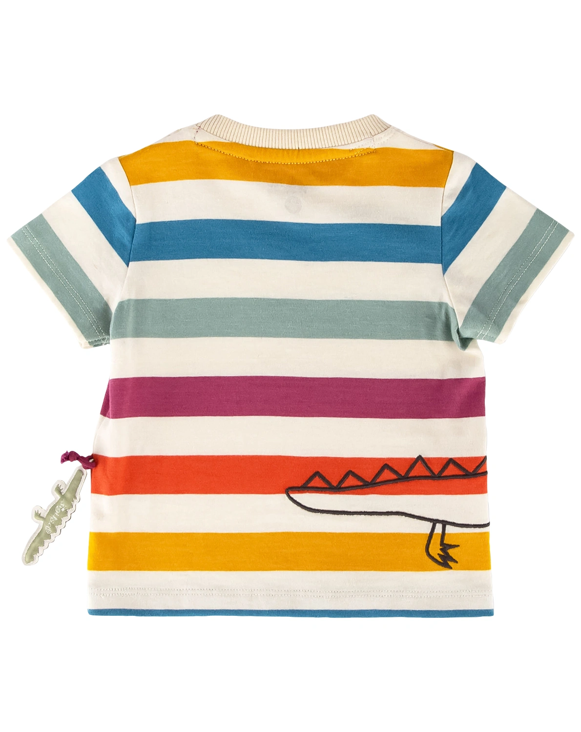 T-Shirt B - WILD CROCODILE STRIPES in ecru/bunt