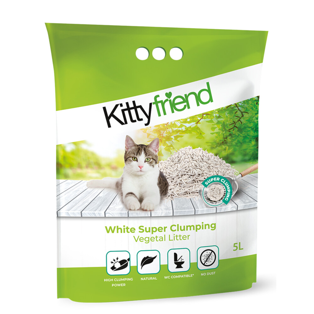 Kitty Friend Kattenbakvulling Vegetal White Super Clumping Litter5 liter
