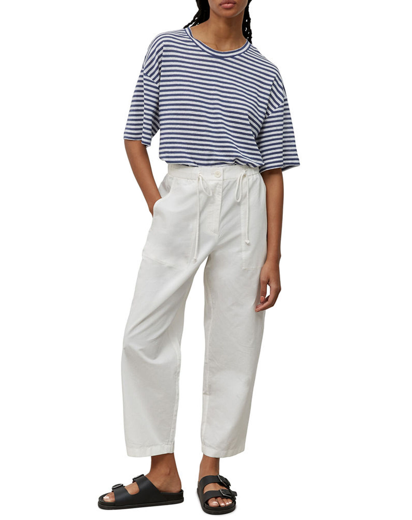 Marc O'Polo T-Shirt 100% Lin Rayé bleu/blanc