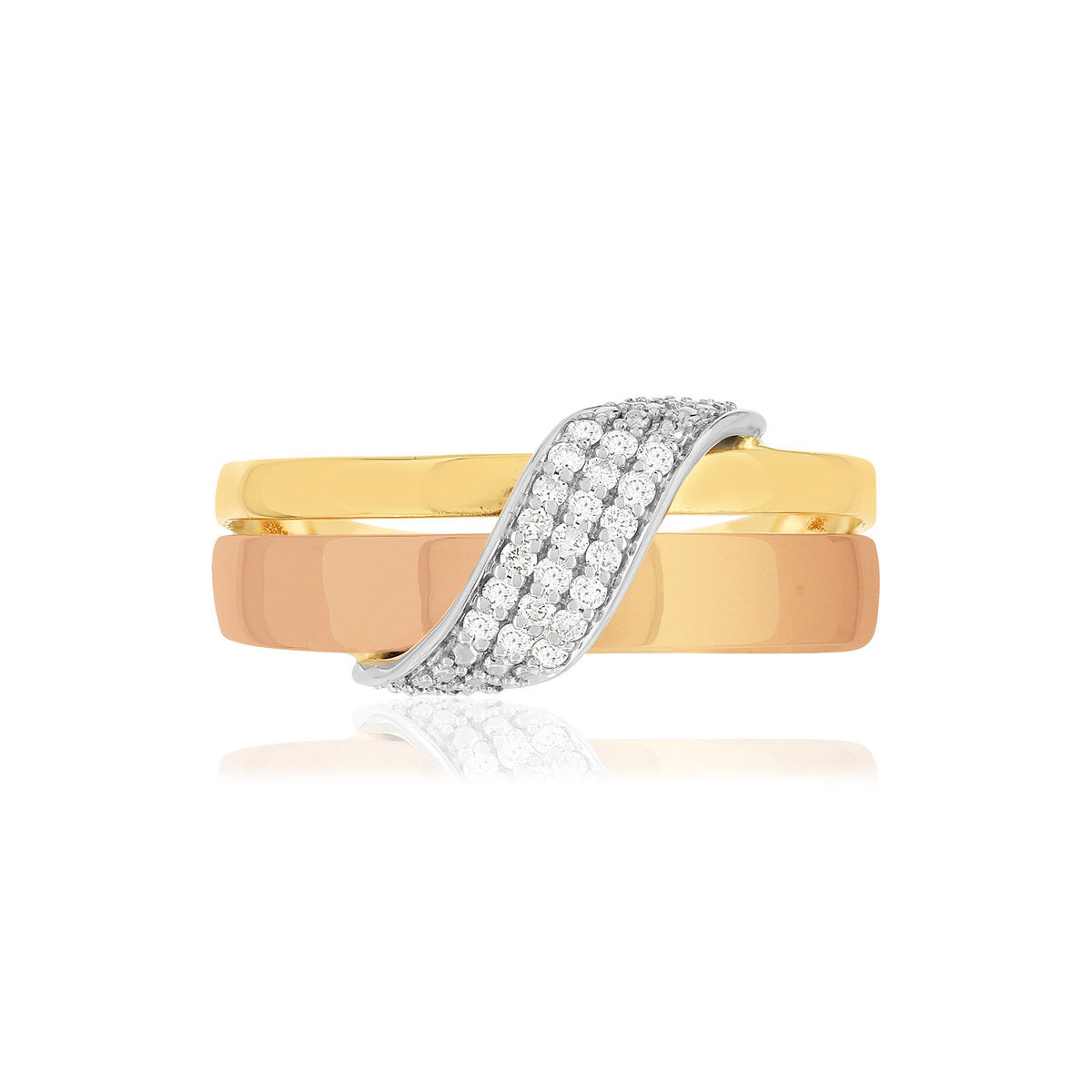 Bague 3 ors 750 diamants