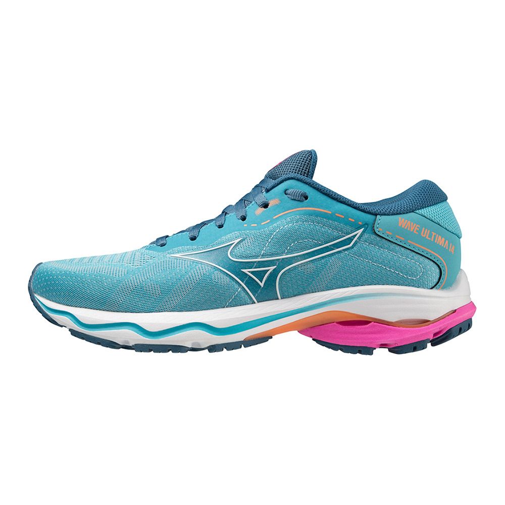 Mizuno WAVE ULTIMA 14 - Chaussures running Femme maui blue/white/807 c