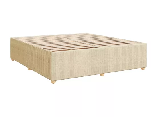 Sommier à lattes de lit avec matelas Crème 180x200 cm Tissu