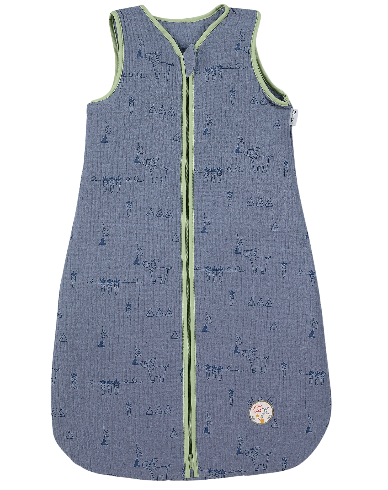 Musselin-Schlafsack EMMIS GARDEN in blau