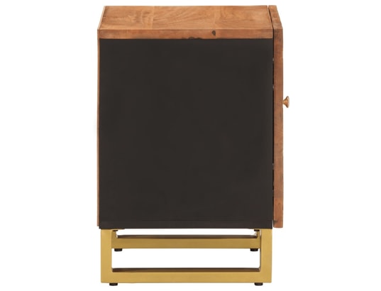 VIDAXL - Table de chevet marron et noir bois de manguier solide