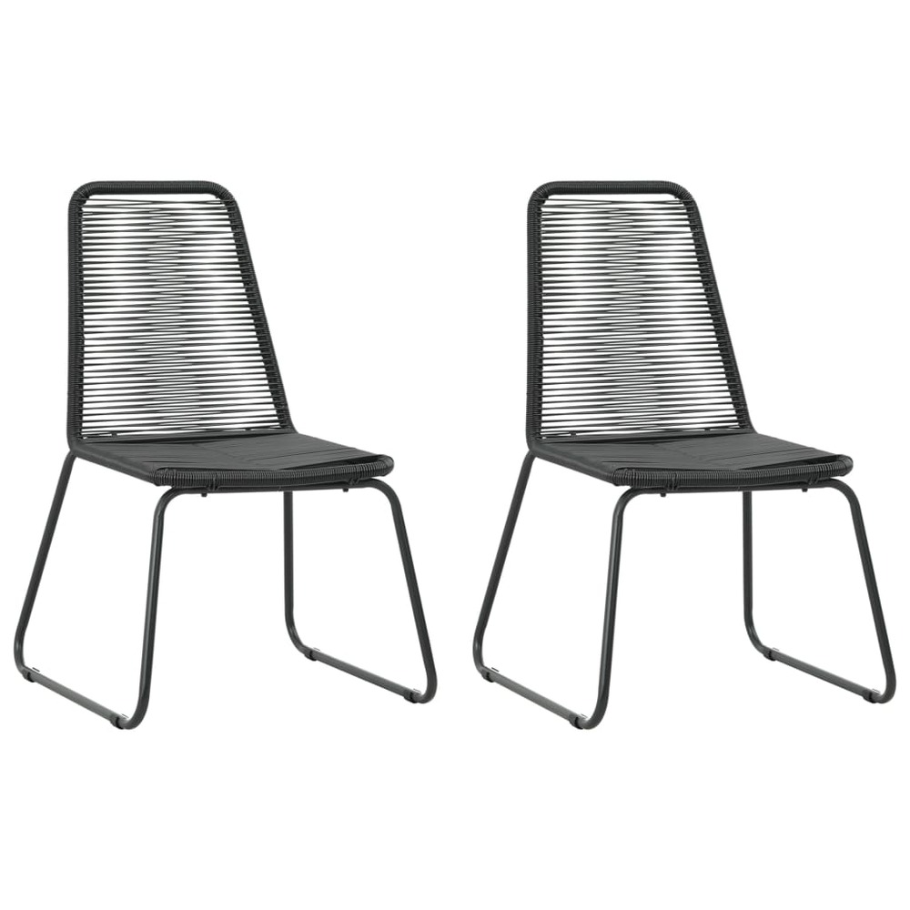 Salon de jardin meuble d'extérieur ensemble de mobilier 3 pièces rotin pvc noir