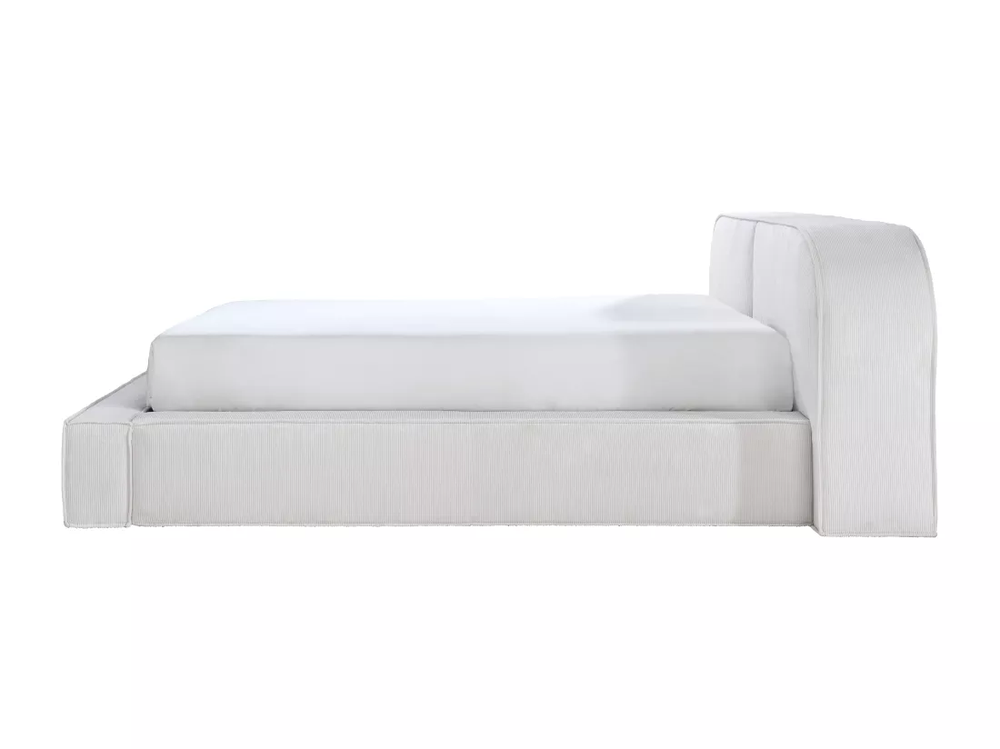 Lit coffre 180 x 200 cm - Velours côtelé - Crème - LIRABA de Maison Céphy