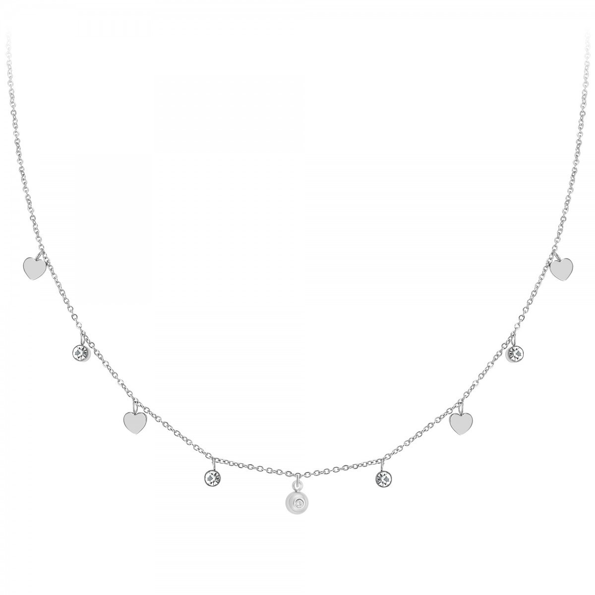 Collier SC Crystal orné d'un véritable diamant blanc et de Zirconium