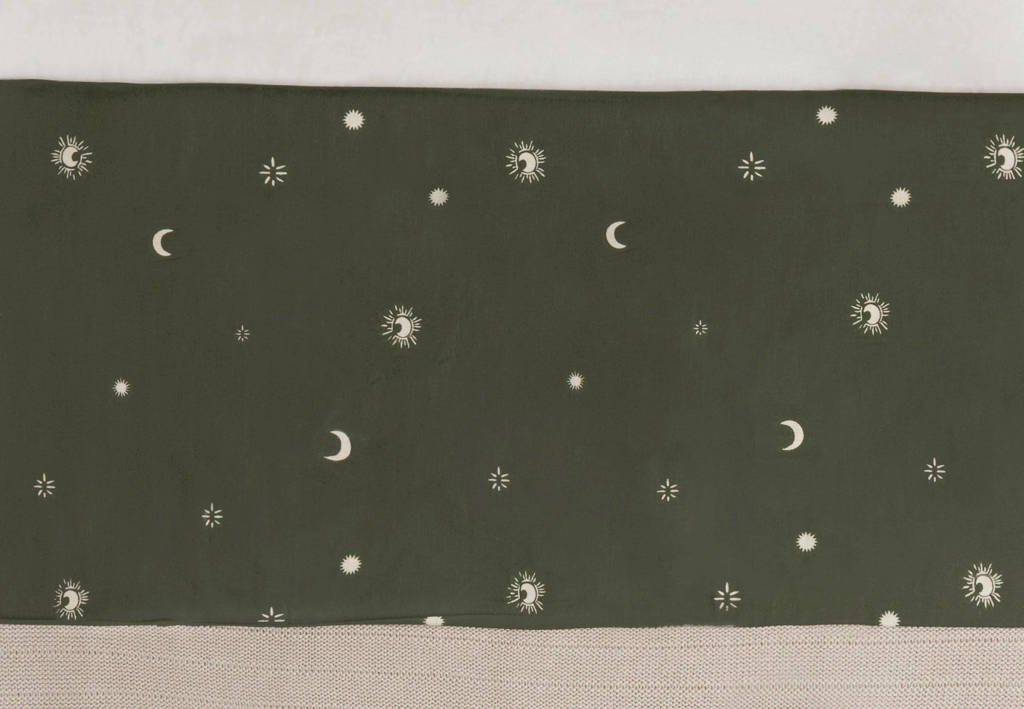 Mooi lakentje maar verkleurt meteen na wassenbaby ledikantlaken 120x150 cm Stargaze Leaf Green