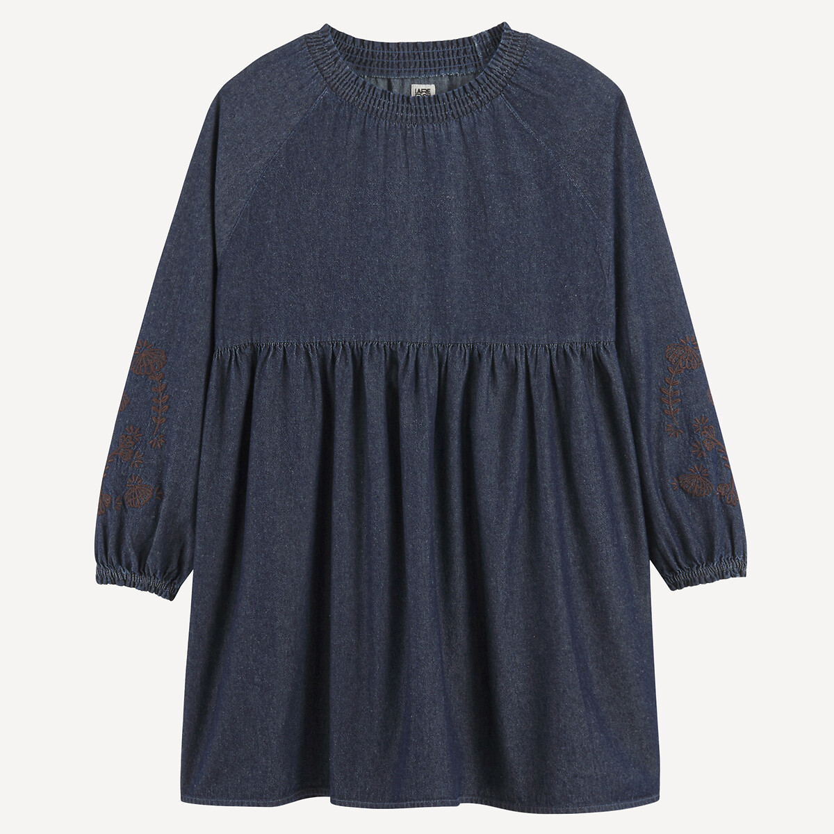 COLEÇÃO LA REDOUTE<br>Vestido de manga comprida em denim leve