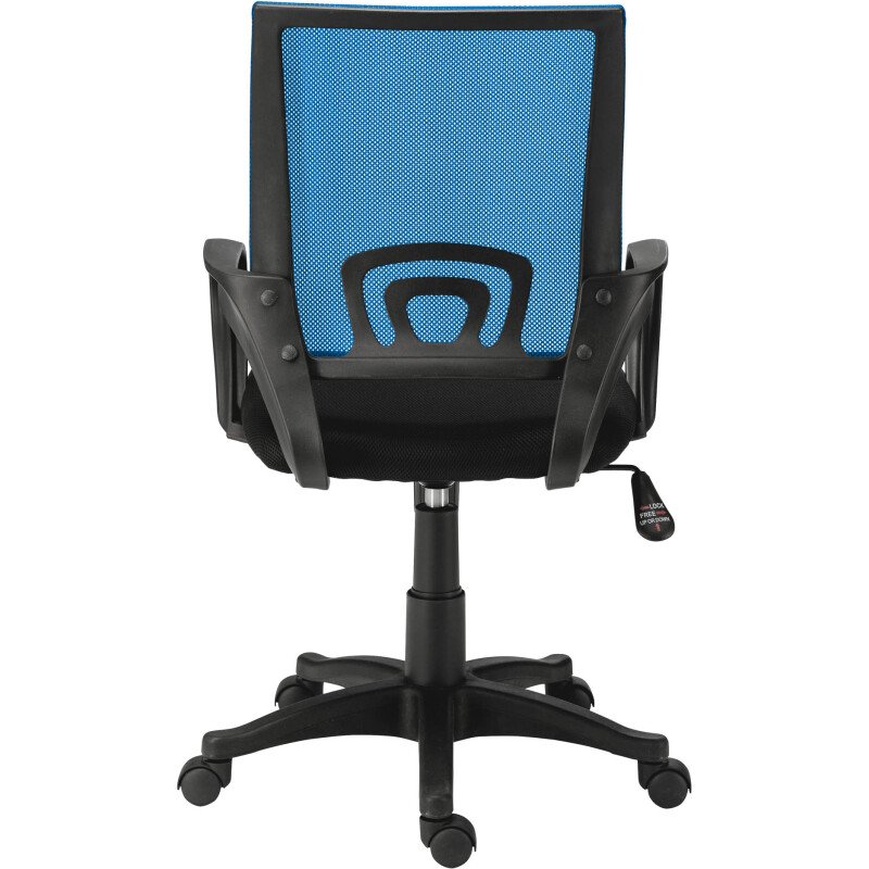 Chaise de bureau SPRING tissu et maille coloré - avec accoudoirs et soutien lombaire - Mécanisme Basculant centré - Pied noir