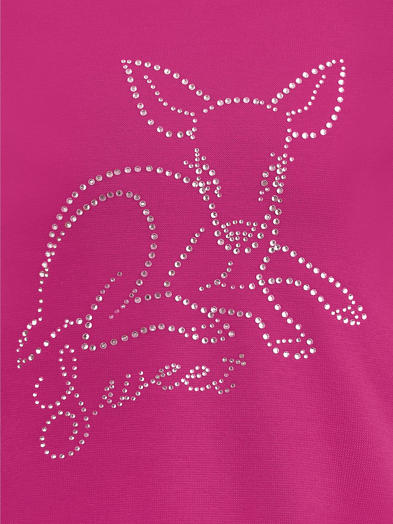 Langarmshirt mit süßem Reh-Glitzer-Print Hibiskus