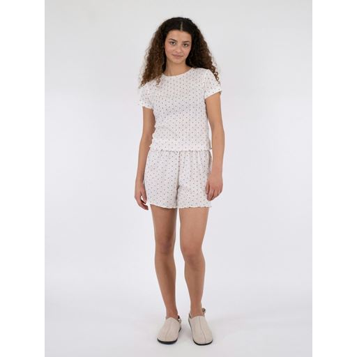 Neo Noir Merrit Pointelle Heart Shorts, White, 42