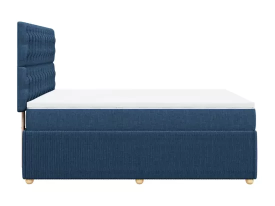 Sommier à lattes de lit avec matelas Bleu 160x200 cm Tissu
