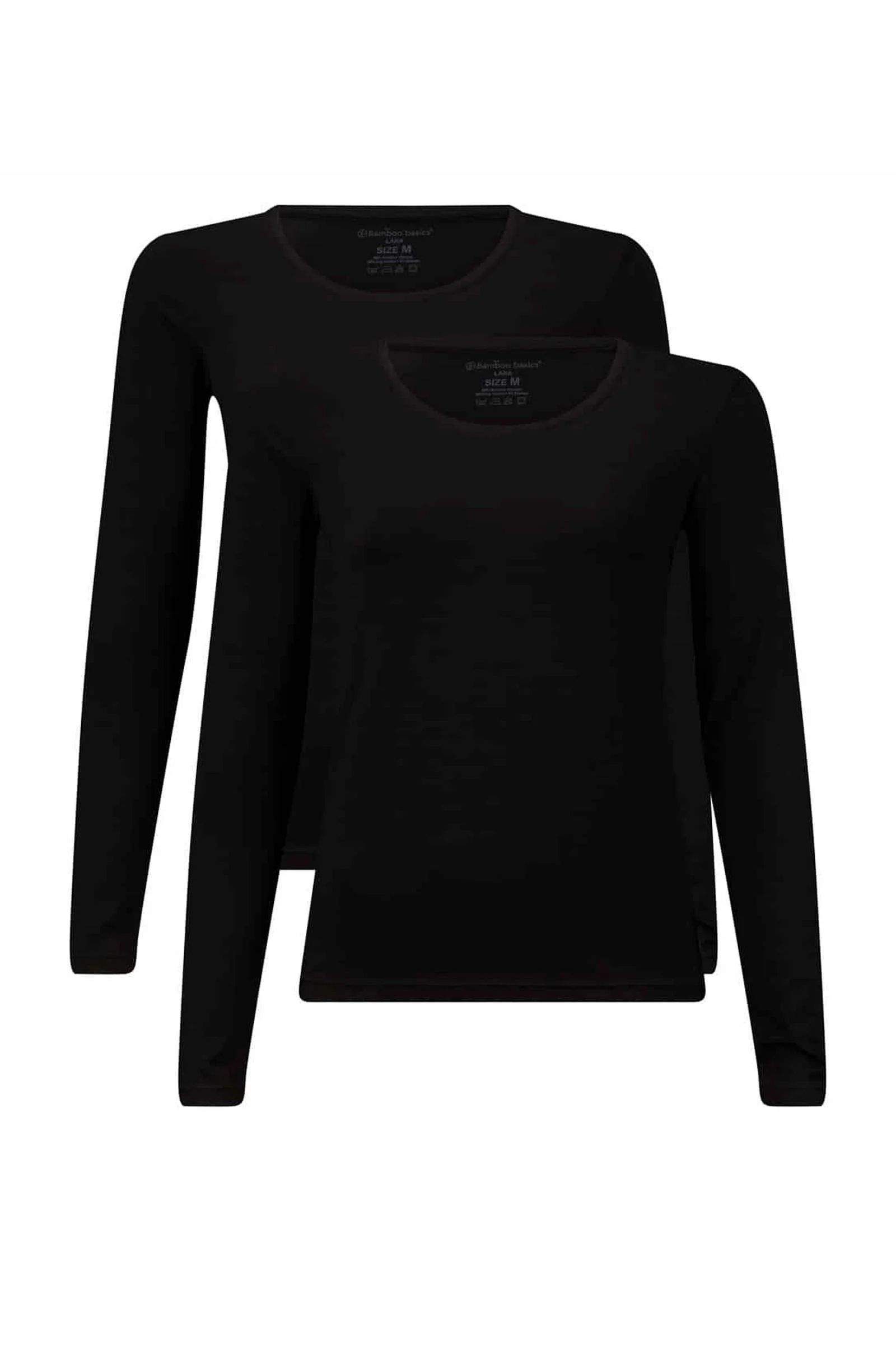 Bamboo Basics T-shirt Lara met bamboe (set van 2) zwart