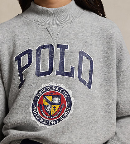 Polo Ralph Lauren Sweatshirt - Grau Meliert m. Print