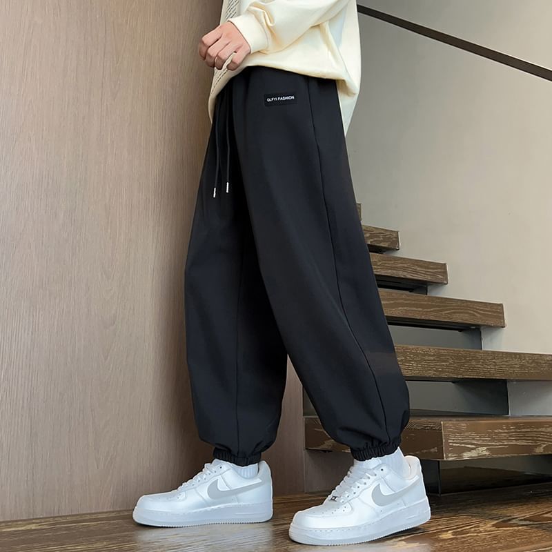 Ayuyel - Baggy joggingbroek met trekkoord en letters