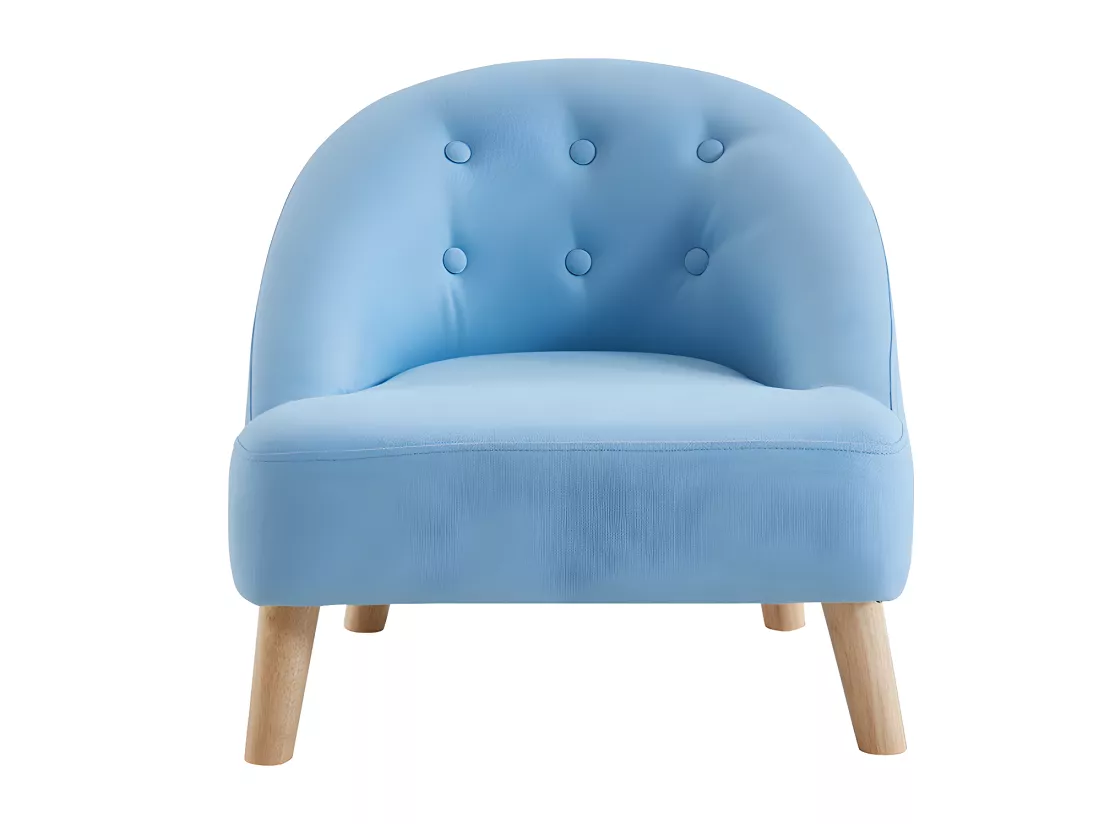 Fauteuil pour enfant en tissu 100% coton MAGGIE - Bleu pastel