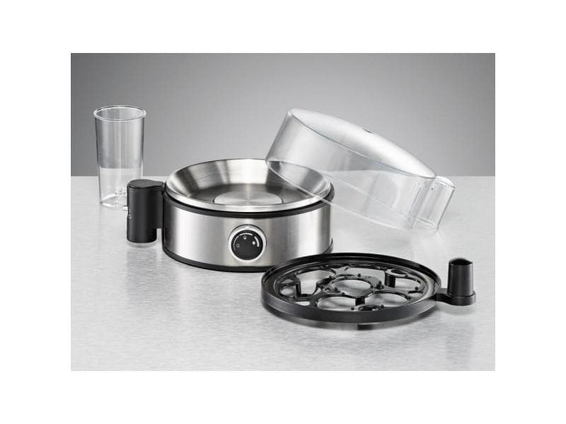 Rommelsbacher Eierkocher 20.ER 400 7, Schwarz/Silber Eierkocher mit Platz für 7 Eier