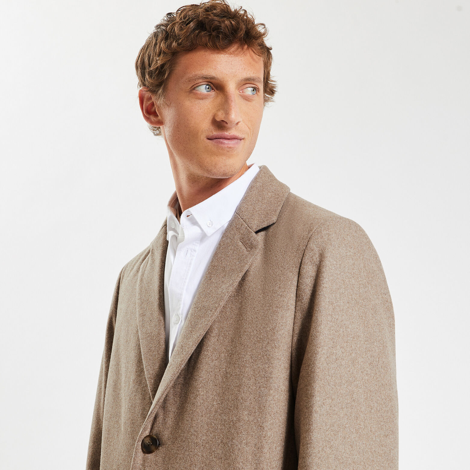 Manteau col tailleur Beige