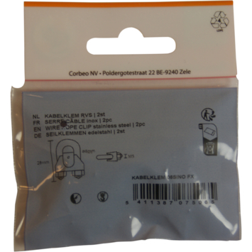 Ledent kabelklem tot Ø 6 mm rvs (2 stuks)