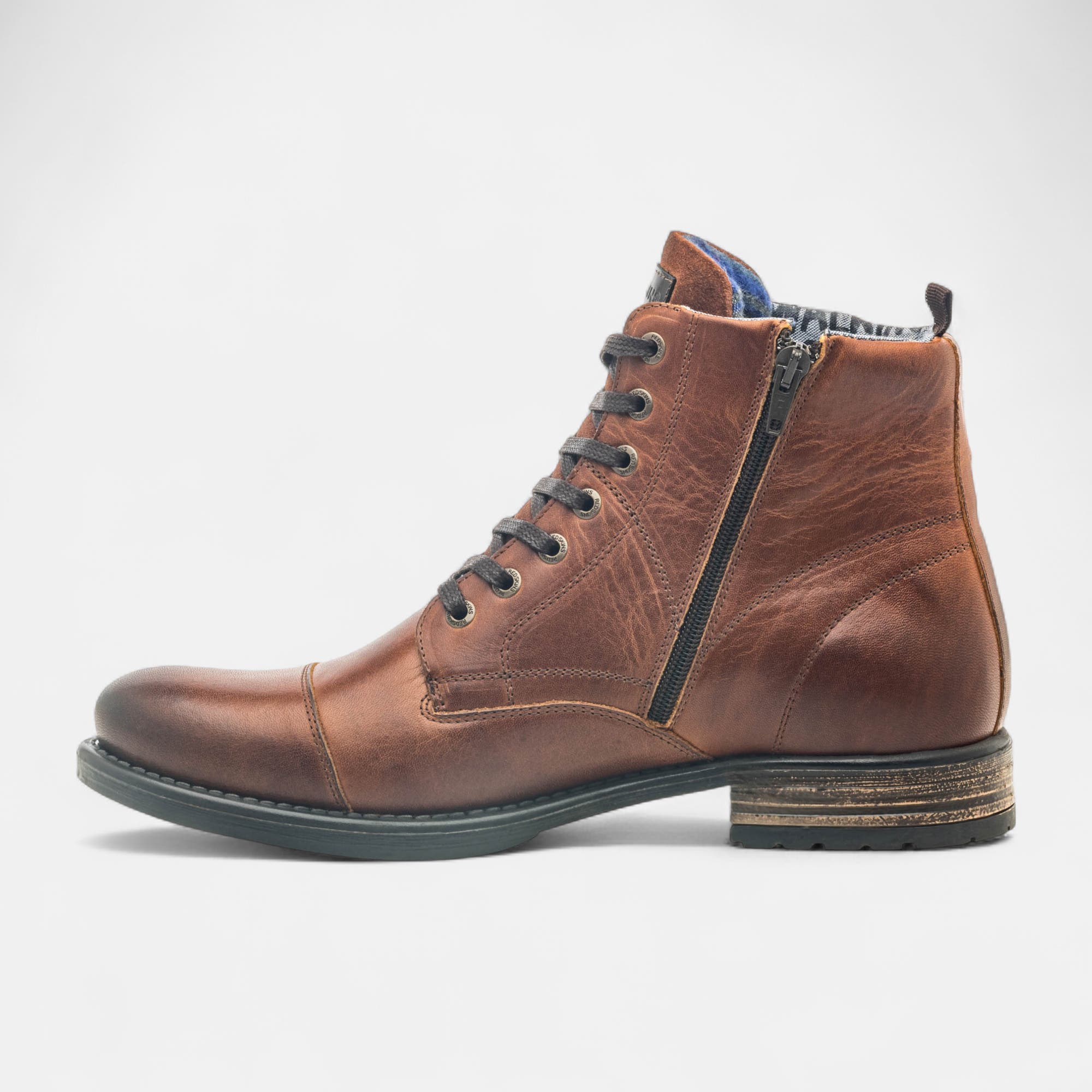 Boots Homme en cuir cognac