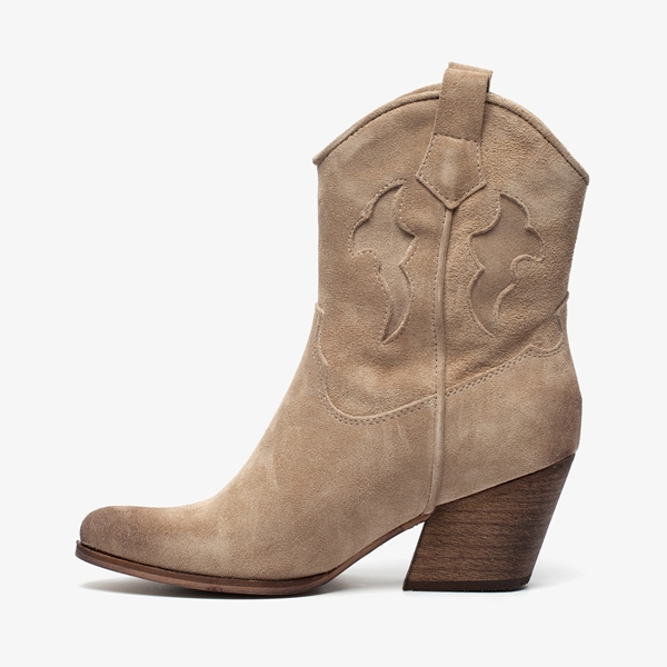 Harper leren western dames laarsjes beige