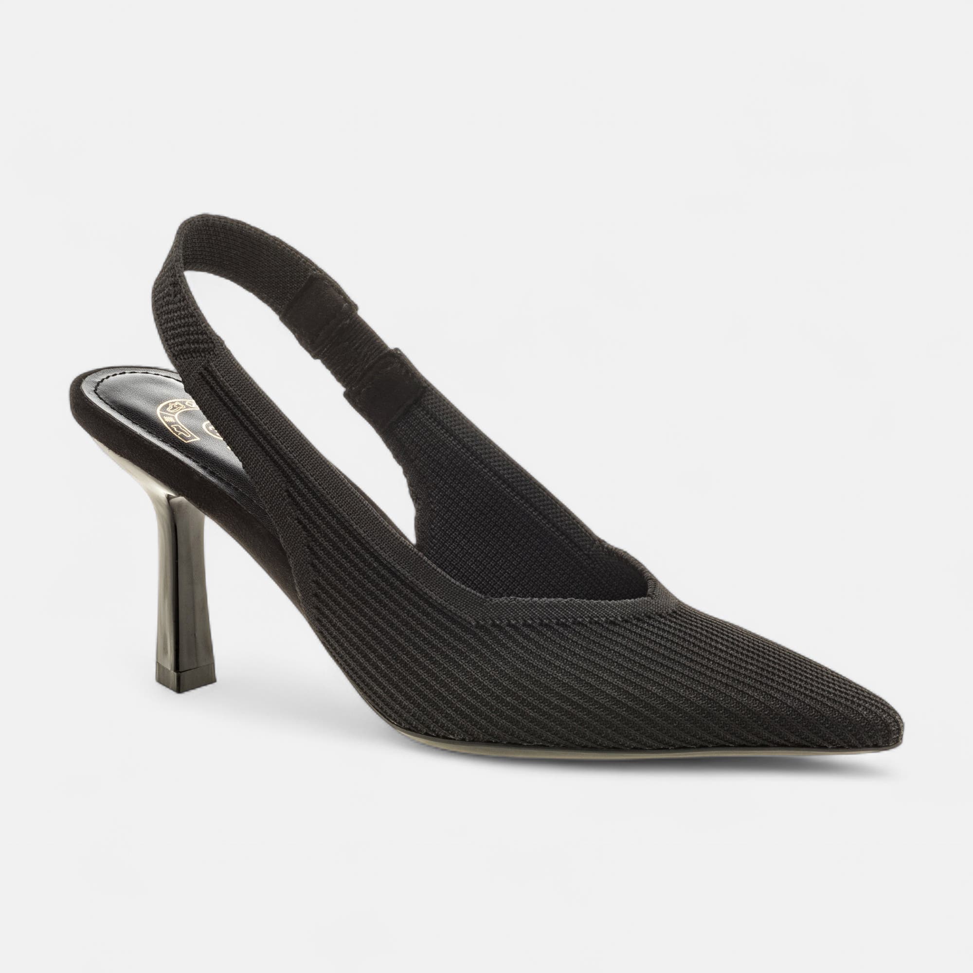 Escarpins avec bride arrière à talon Femme noir
