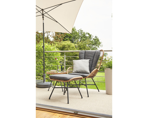 City center paalparasol Siena Garden 180 x 180 cm polyester aluminium antraciet handzwengel kantelbaar vierkant