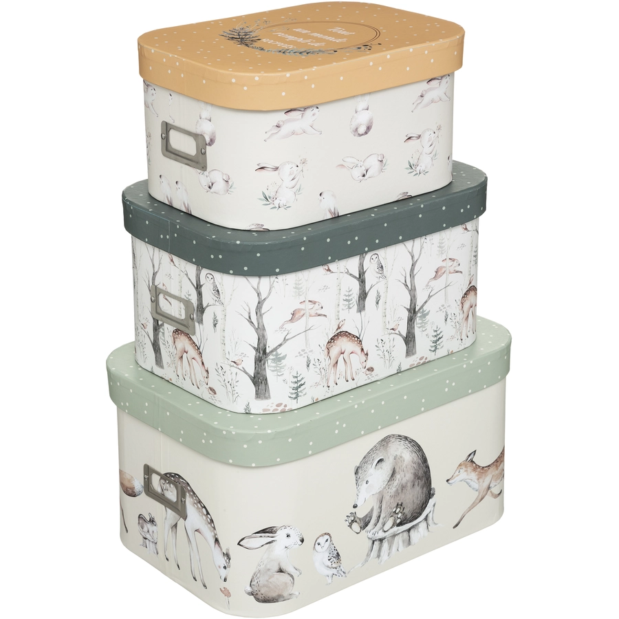 atmosphera for kids Aufbewahrungsbox 3er-Set Waldtiere