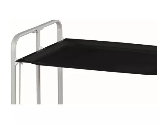 Chariot pliant à roulettes - Structure métallique grise, 2 niveaux en stratifié noir - 72*66*43 cm - BAUHAUS