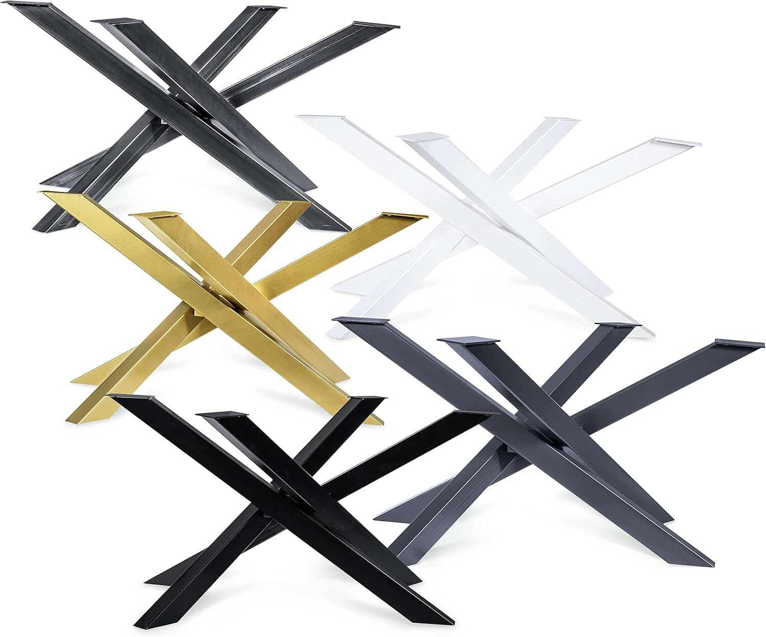 Magnetic Mobel Tischgestell Orion Design Kreuzgestell Schwerlast massiv Tischkufen Stahl Tischbeine Metall (Schwarz, 113x73xH71)