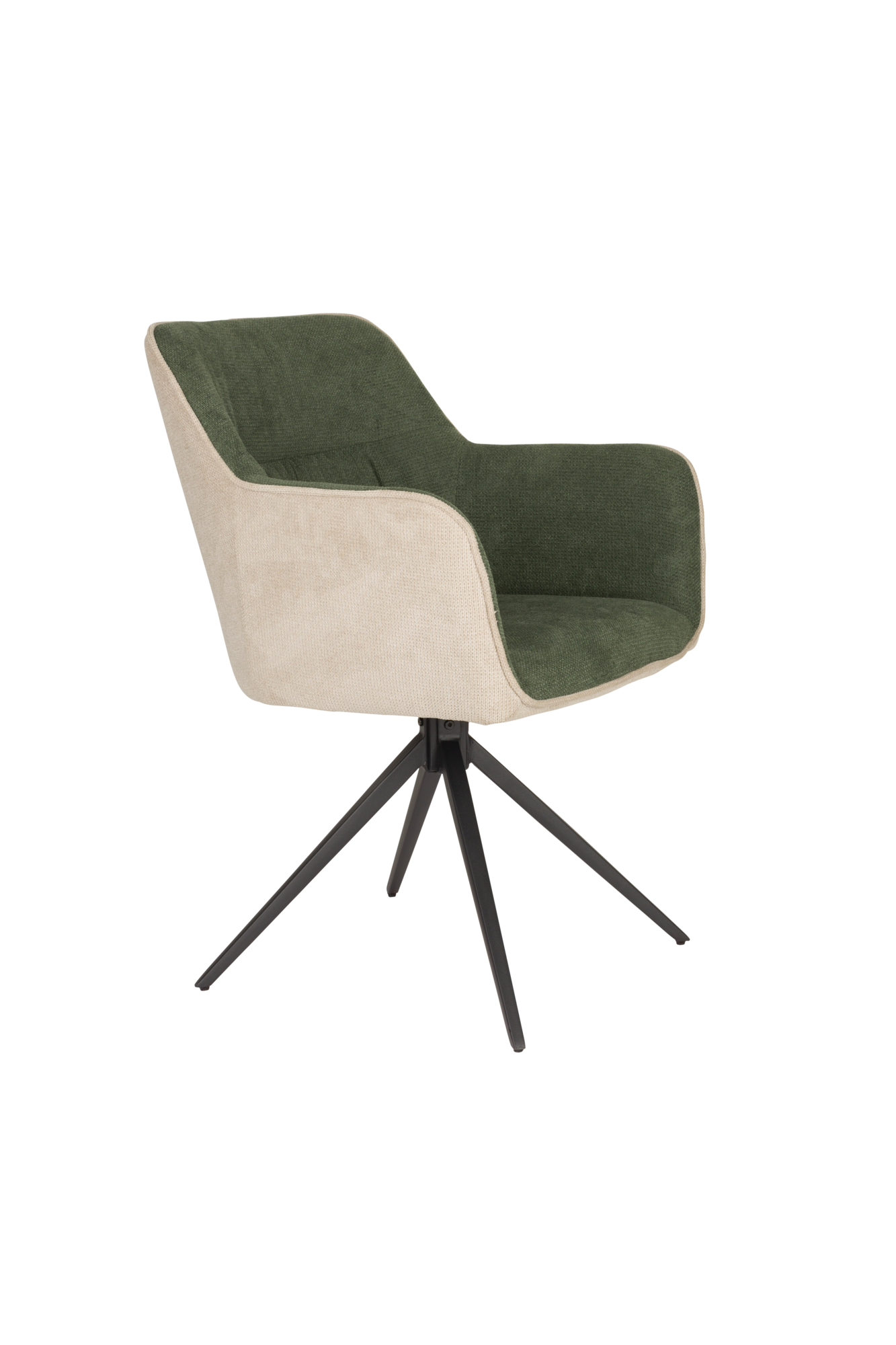 Eetkamerstoel Daley beige/groen - set van 2