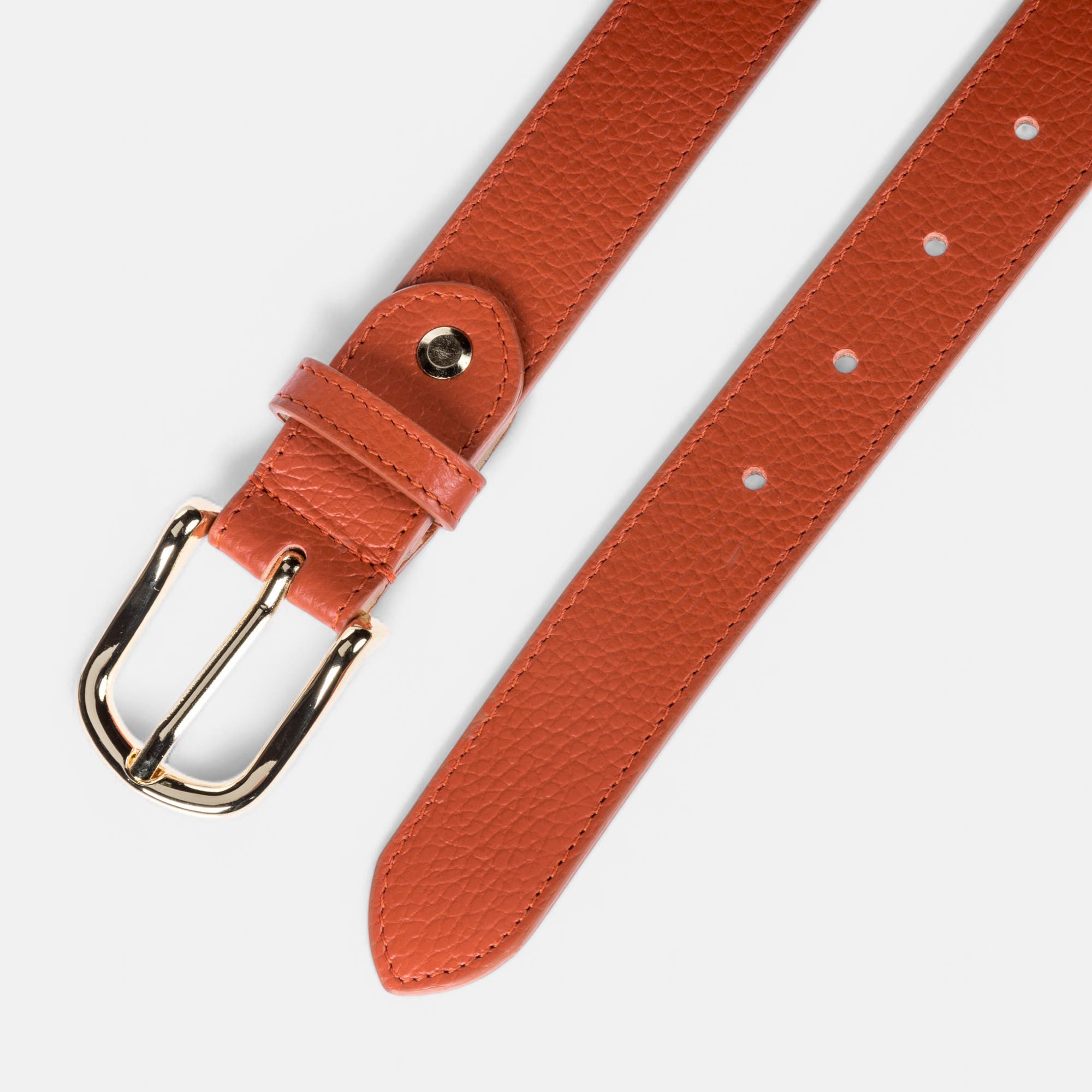 Ceinture en cuir orange