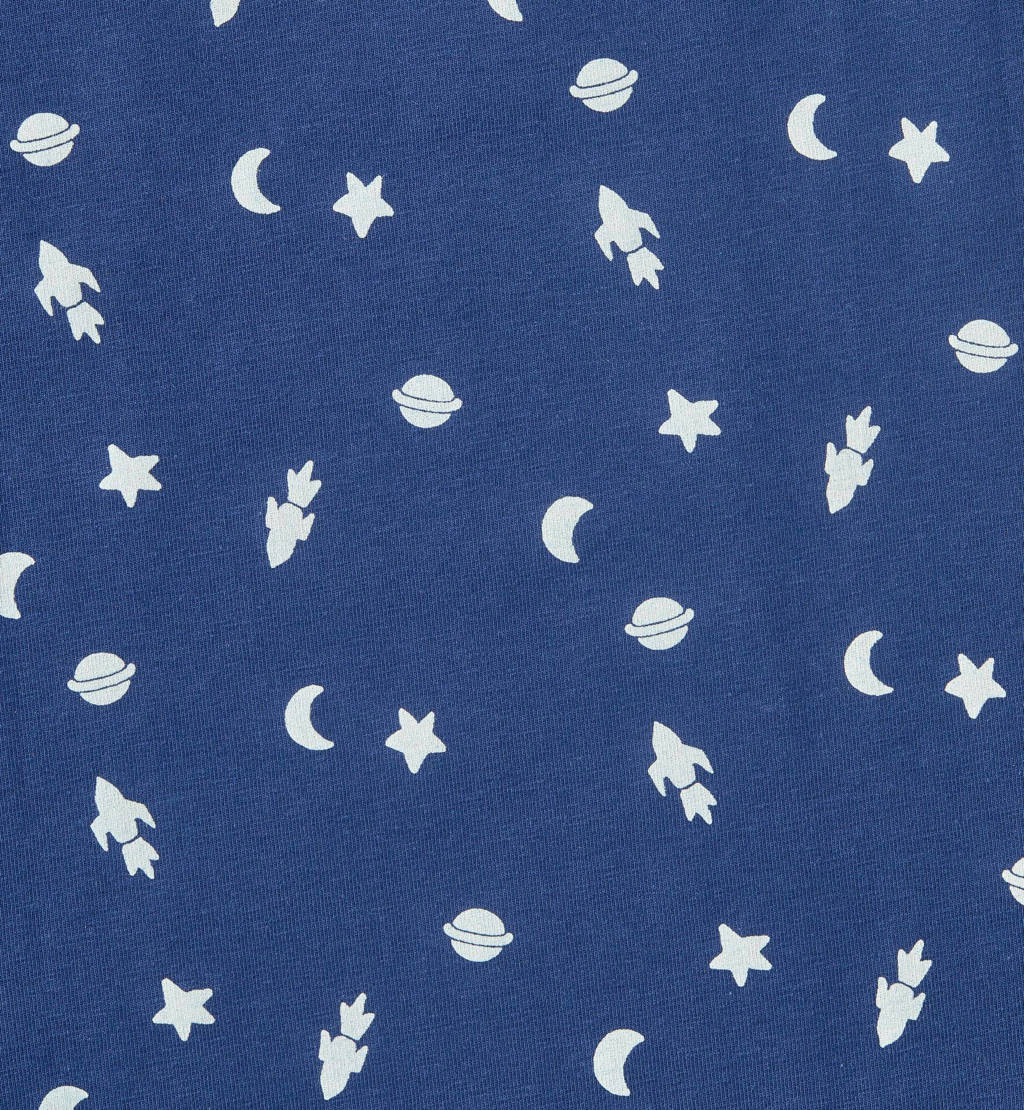 Little Label shortama met all over print van katoen donkerblauw