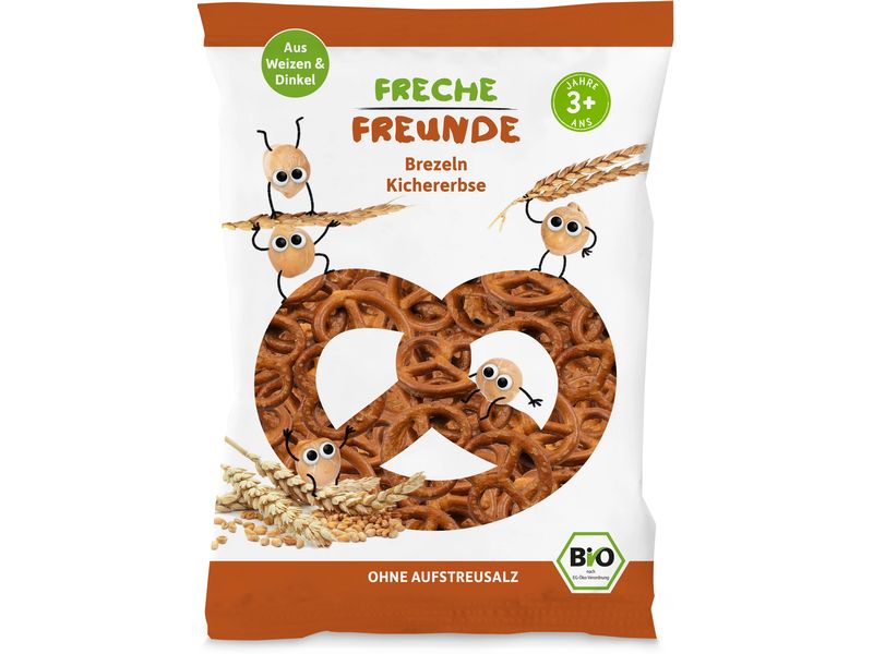 Freche Freunde Knabberspass Brezeln Kichererbsen 75 g Perfekter Snack für unterwegs